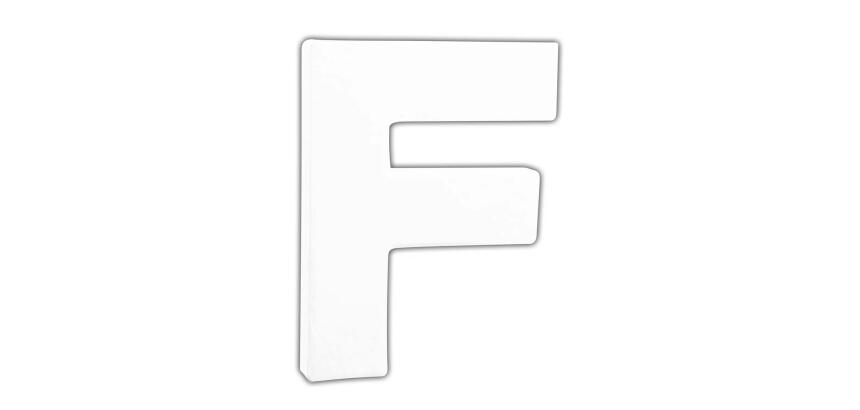 Petite lettre F 12cm - Blanc