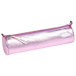 MIROR CUIR Trousse ronde Ø5,5x22 cm Miror Rose