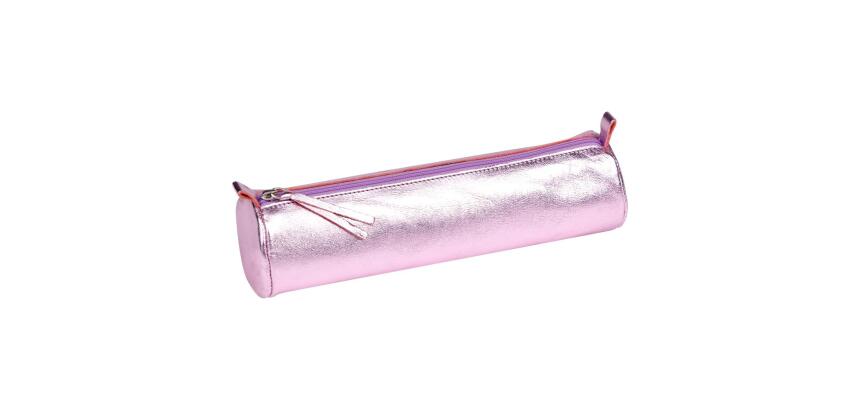 MIROR CUIR Trousse ronde Ø5,5x22 cm Miror Rose