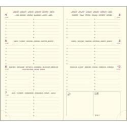 Recharge Agenda de poche Eurotime 16 8,5 x 16 cm Semainier Janvier à Décembre 2026 - Tranche or