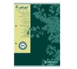 Bloc de cours encollé grand côté FOREVER A4 200 pages perforé 2 trous ligné + marge papier recyclé 70g Vert - Vert