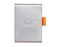 Rhodiarama porte-bloc avec porte-crayon + bloc N°11 petits carreaux 5x5 - Argent