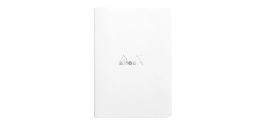 Cahier piqué Rhodia Classic 14,8x21 cm 96 pages ligné non détachables 80g - Blanc