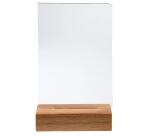 Porta-avvisi da tavolo con base in legno per formato A6 - Cristallo