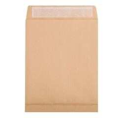 Boite de 250 Pochettes Kraft Brun 24-260x330 mm avec Soufflet de 30 mm - Auto-Adhésives - 120g/m2 - Brun