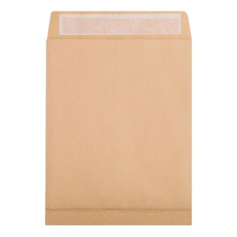 Boite de 250 Pochettes Kraft Brun 24-260x330 mm avec Soufflet de 30 mm - Auto-Adhésives - 120g/m2 - Brun