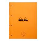 Rhodia Side bloc agrafé côté A4+ 22,3x29,7 cm 80 feuillets ligné mprf + perforation 4 trous 80g - Orange