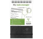 My.task.manager Age Bag bloc de bureau reliure intégrale en-tête 12x20 cm 250 pages détachables réglure DOT au verso - Noir