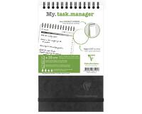 My.task.manager Age Bag bloc de bureau reliure intégrale en-tête 12x20 cm 250 pages détachables réglure DOT au verso - Noir