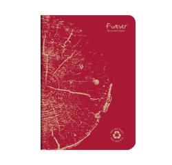 Carnet piqué FOREVER PREMIUM 100% recyclé A5 96 pages ligné papier recyclé blanc 90 g - Rouge brique