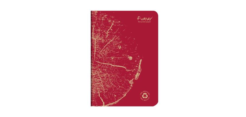 Carnet piqué FOREVER PREMIUM 100% recyclé A5 96 pages ligné papier recyclé blanc 90 g - Rouge brique