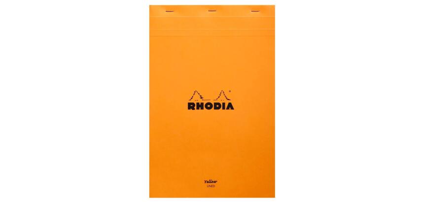 Bloc agrafé Rhodia Yellow N°19 21x31,8 cm 80 feuillets ligné avec marge 80g - Orange