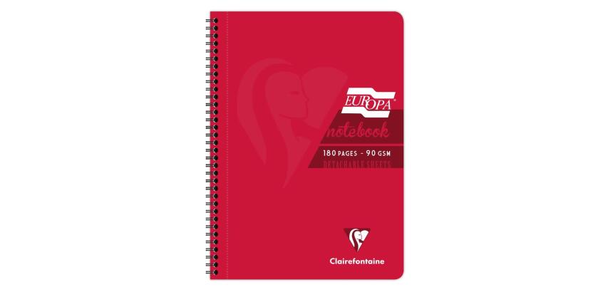 Clairefontaine Europa Glossy Wirebound Notebook - A4 - Lined with Margin - 180 Pages - 90gsm