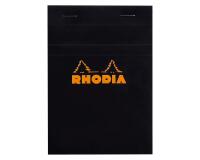 Bloc agrafé Rhodia N°13 10,5x14,8 cm 80 feuillets petits carreaux 5x5 80g - Noir