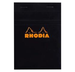 Bloc agrafé Rhodia N°13 10,5x14,8 cm 80 feuillets petits carreaux 5x5 80g - Noir