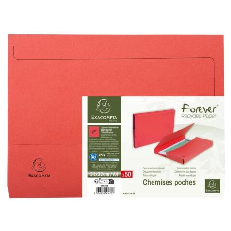 Paquet de 50 chemises poche coloris vifs Forever® - 24,5x32,5cm