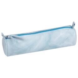 TIE&DYE Trousse ronde Ø5,5x22 cm, bleu ciel - Bleu ciel