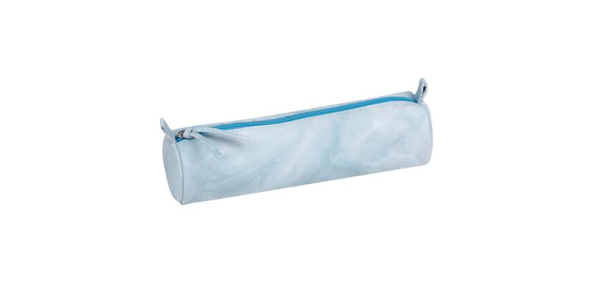 TIE&DYE Trousse ronde Ø5,5x22 cm, bleu ciel - Bleu ciel