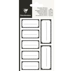 Etiquettes adhésives, rectangle noir - Noir