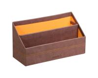 Rhodiarama porte-courrier simili cuir italien 25x10x14 cm - Chocolat