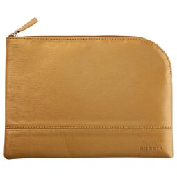 Rhodiarama pochette zippée en simili cuir - taille M (16x22 cm) - Or