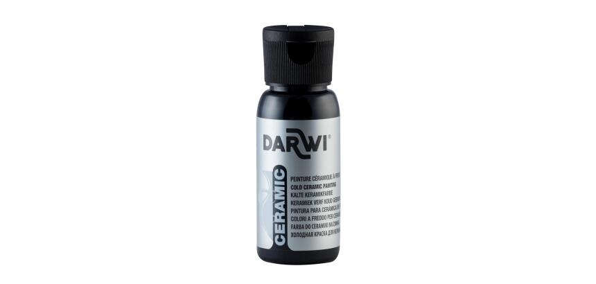 DARWI Flacon de 50 ml de Peinture sur Céramique à Froid - Noir