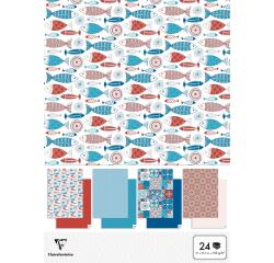 PAPIERS IMPRIMÉS, Ramette de 24 feuilles 150g/m2 au format 21x29,7cm - Céramique - Multicolore