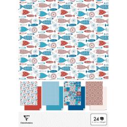 PAPIERS IMPRIMÉS, Ramette de 24 feuilles 150g/m2 au format 21x29,7cm - Céramique - Multicolore