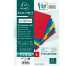Intercalaires carte lustrée 225g 6 positions - format écolier 17x22cm - Couleurs assorties