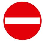 Panneau PVC adhésif antidérapant Sens interdit 20 cm - Rouge
