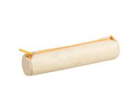 Rhodiarama trousse ronde simili cuir italien 5x21,5 cm - Beige