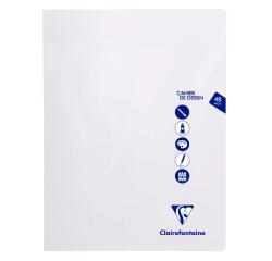 Cahier Dessin piqué Mimesys 24x32cm 48 pages uni Incolore - Incolore