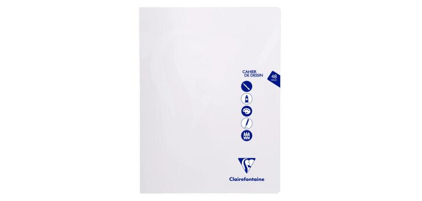 Cahier Dessin piqué Mimesys 24x32cm 48 pages uni Incolore - Incolore