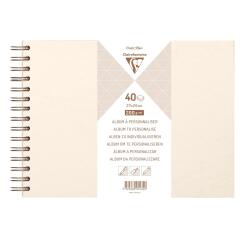 Album à personnaliser de 40 feuilles 200g/m2 au format 27x20cm - Ivoire irisé