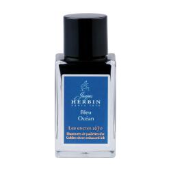 Encre 1670 à paillettes dorées 15ml - Bleu Océan
