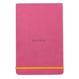 Rhodiarama Webnotepad rembordé rigide 9x14 cm 192 pages ligné microperforé papier ivoire 90g fermeture élastique - Fuchsia