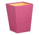 Rhodiarama corbeille à papier simili cuir italien 27x27x32 cm - Fuchsia