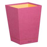 Rhodiarama corbeille à papier simili cuir italien 27x27x32 cm - Fuchsia