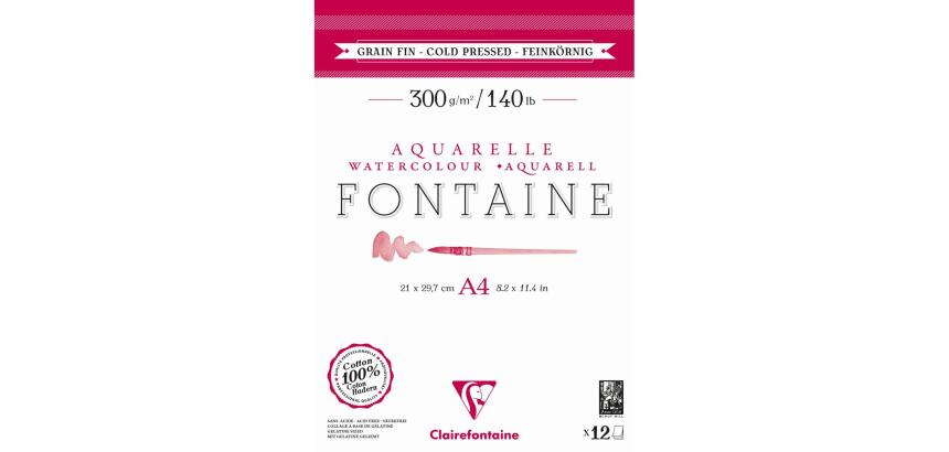 Fontaine bloc collé 2 côtés 12F A4 300g grain fin