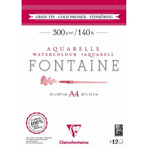 Fontaine bloc collé 2 côtés 12F A4 300g grain fin