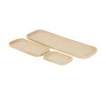 Lot de 3 plateaux rectangulaires - Kraft