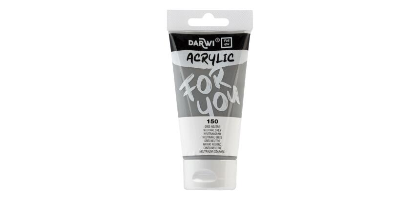 Darwi For You tube de peinture acrylique 75 ml - Gris neutre