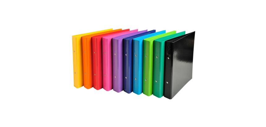 Classeur 2 anneaux cartonné Iderama pour format A5 - Dos 3.5 cm couleurs assorties