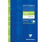 Feuillets mobiles sous étui A4 200 pages perforées petits carreaux