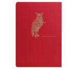 Flying Spirit Red carnet piqûre textile 14,8x21cm 96p ligné motifs assortis papier ivoire 90g - Rouge
