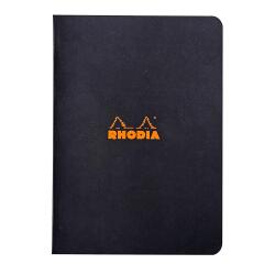 Cahier piqué Rhodia Classic 14,8x21 cm 96 pages ligné non détachables 80g - Noir
