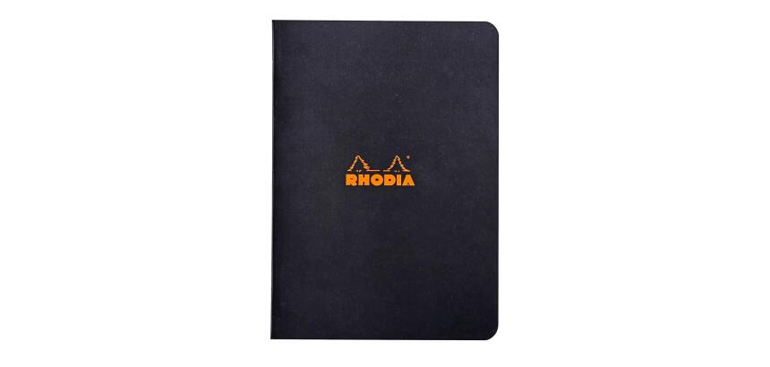 Cahier piqué Rhodia Classic 14,8x21 cm 96 pages ligné non détachables 80g - Noir