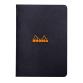 Cahier piqué Rhodia Classic 14,8x21 cm 96 pages ligné non détachables 80g - Noir