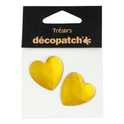 Sachet 2 coeurs 3cm - orange - Orange