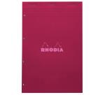 Rhodia Couleur Pad - No.20 - 21 x 21.8 cm - 5 x 5 Ruling - 80 Sheets - Top Stapled - Plum